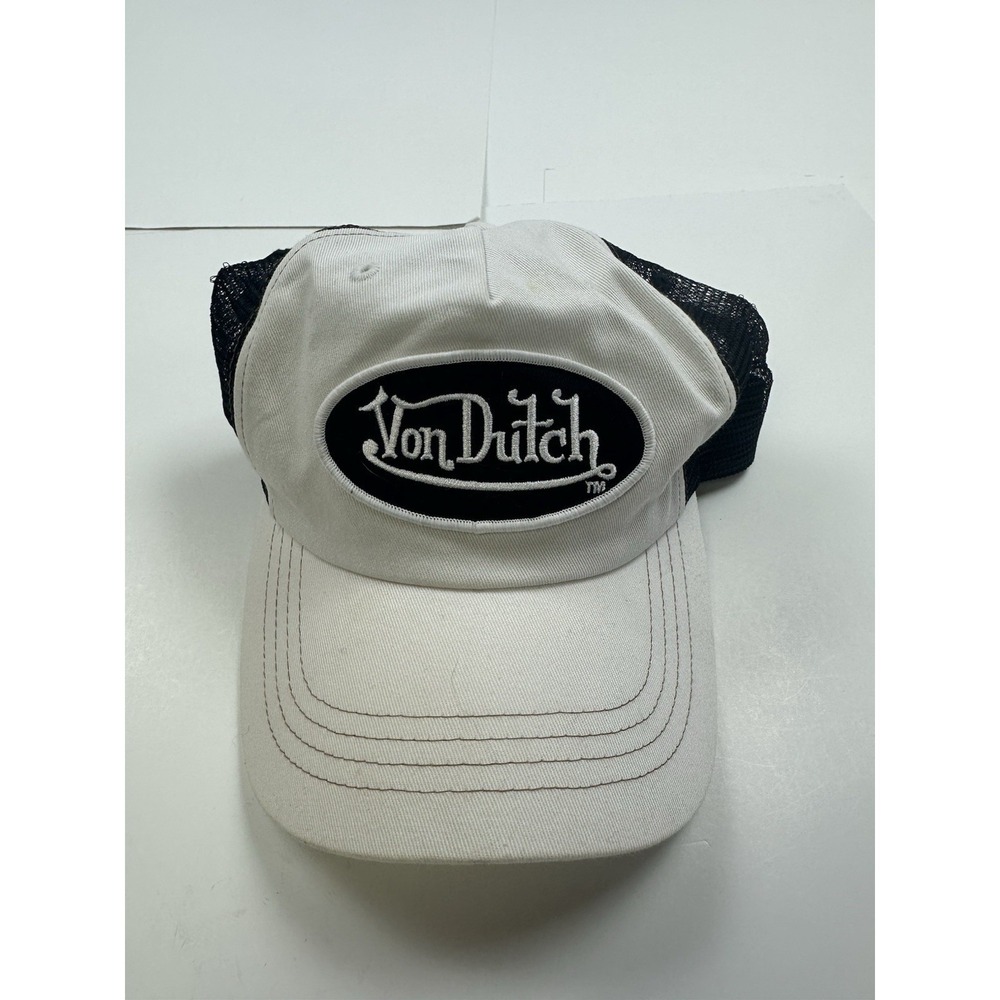 Von Dutch Originals Trucker Hat Cream/white Black Mesh Snapback Cap